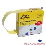 Etikett AVERY 3853 öntapadó jelölőpont adagoló dobozban kék 10mm 800 jelölőpont/doboz