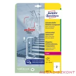 Etikett AVERY L8012-10 210x148mm antimikrobiális átlátszó 20 címke/doboz 10 ív/doboz