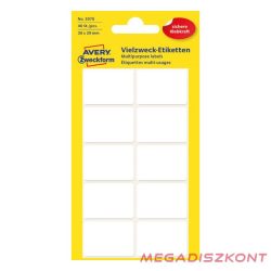   Etikett AVERY 3078 38x29 mm fehér univerzális 40 címke/doboz 5 ív/doboz