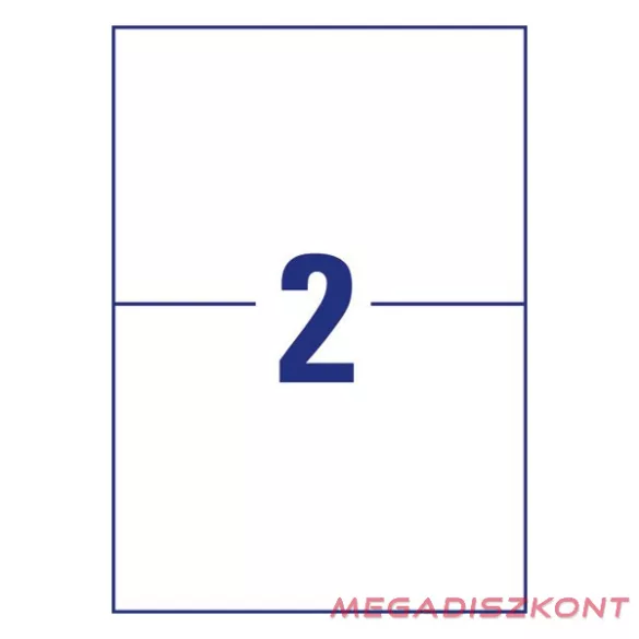 Etikett AVERY 3655-200 210x148 mm fehér univerzális 440 címke/doboz 200+20 ív/doboz