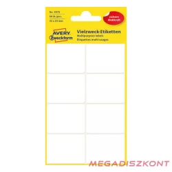   Etikett AVERY 3075 32x23 mm fehér univerzális 60 címke/doboz 6 ív/doboz