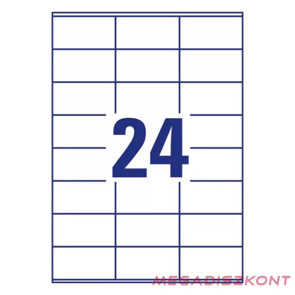 Etikett AVERY 3475-200 70x36 mm univerzális fehér 5280 címke/doboz 200+20 ív/doboz