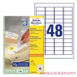 Etikett AVERY L4736REV-100 45,7x21,2 mm univerzális visszaszedhető 4800 címke/doboz 100 ív/doboz