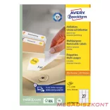 Etikett AVERY L4737REV-100 63,5x29,6 mm univerzális visszaszedhető 2700 címke/doboz 100 ív/doboz