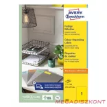 Etikett AVERY 3473 210x297 mm sárga  univerzális 100 címke/doboz 100 ív/doboz