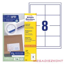   Etikett AVERY 3660 97x67,7 mm fehér univerzális 800 címke/doboz 100 ív/doboz