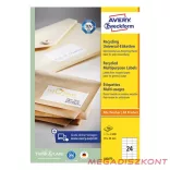 Etikett AVERY LR3475 70x36 mm környezetbarát 2400 címke/doboz 100 ív/doboz