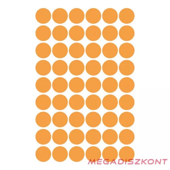 Etikett AVERY 3148 jelölőpont 12 mm neon narancssárga 270 címke/doboz 5 ív/doboz