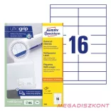 Etikett AVERY 3665 105x33,8 mm fehér univerzális 1600 címke/doboz 100 ív/doboz