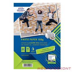   Fotópapír AVERY E2496-10 Economy 180 g fényes A/4 inkjet nyomtatóhoz 10 ív/doboz