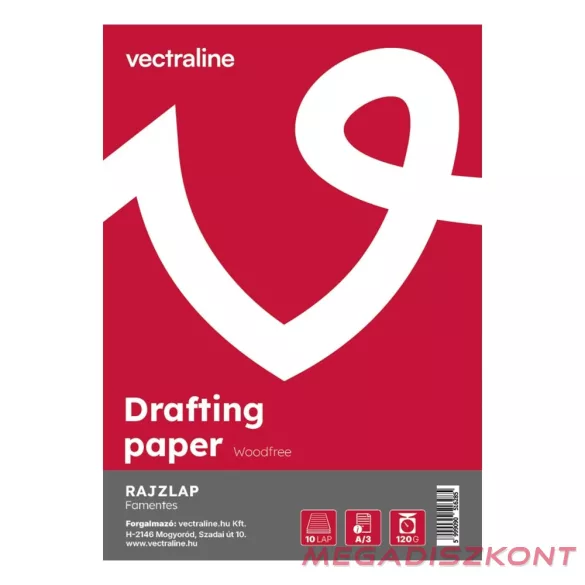 Rajzlap famentes VECTRALINE A/3 120 g 10 lapos