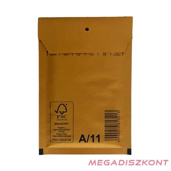 Légpárnás tasak No11/W1 szilikonos barna 100x165mm