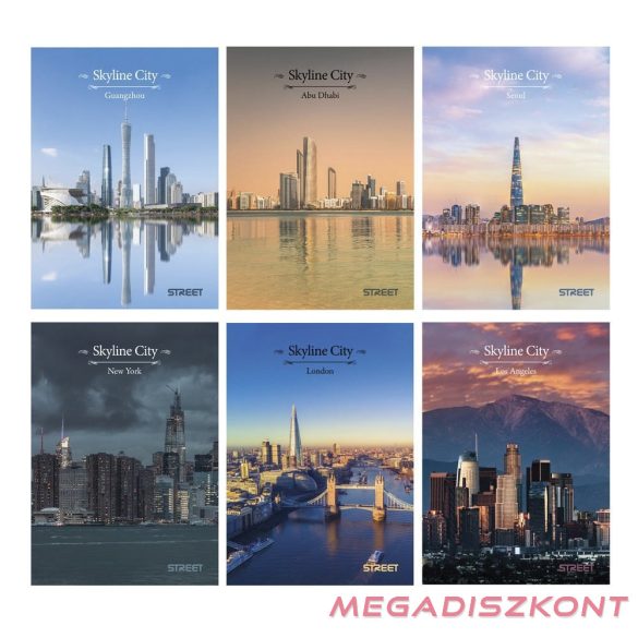 Füzet vonalas STREET A/5 54 lapos Skyline margóval