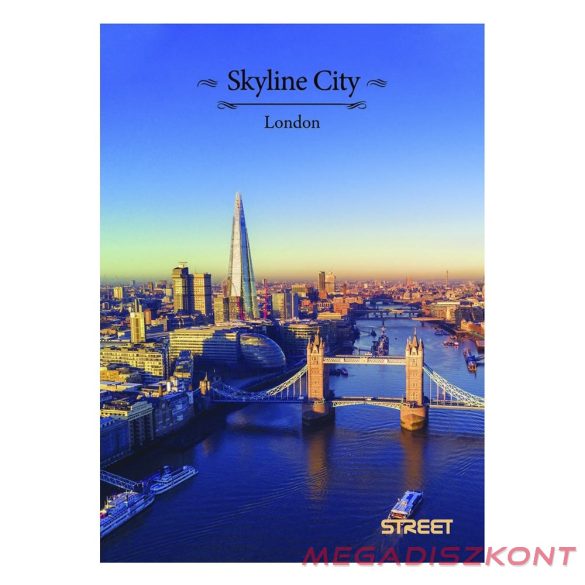 Füzet vonalas STREET A/5 54 lapos Skyline margóval