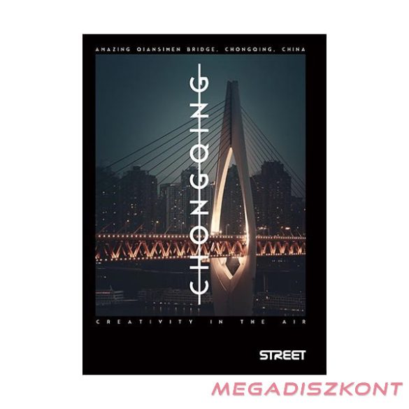 Füzet kockás STREET A/4 50 lapos Bridges