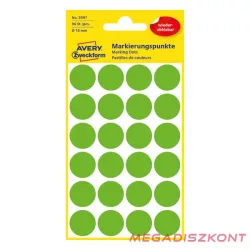   Etikett AVERY 3597 öntapadó jelölőpont zöld 18mm 96 jelölőpont/csomag