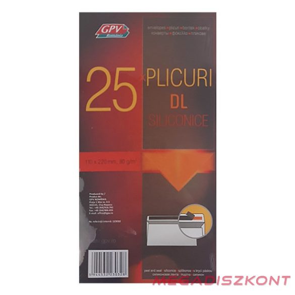 Boríték GPV LA/4 szilikonos bélésnyomott 110x220mm 25 darabos
