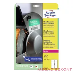   Etikett AVERY L7914-10 99,1 x 67,7 mm ultra ellenálló kültéri címke 80 címke/doboz 10 ív/doboz