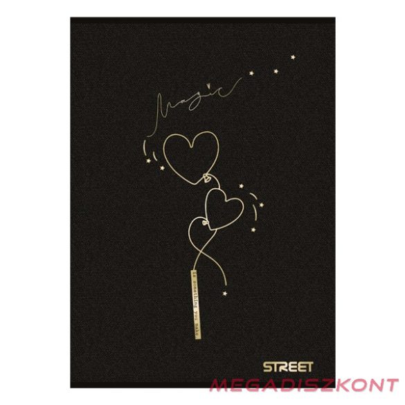 Füzet kockás STREET A/5 54 lapos Black&Gold