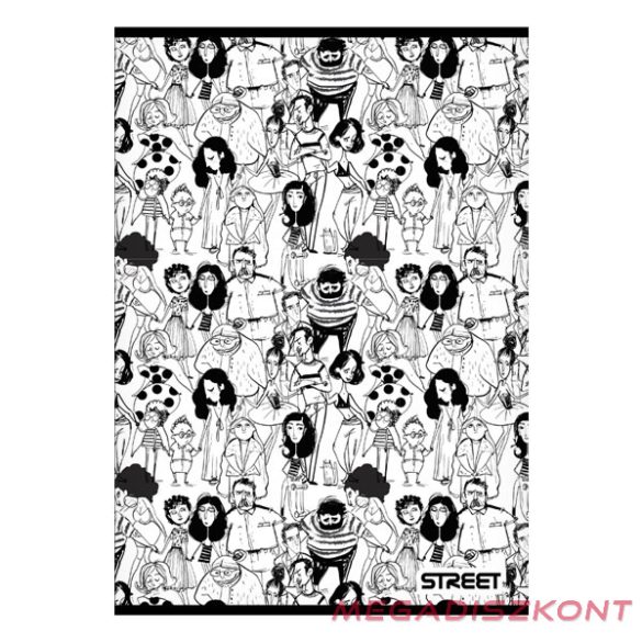 Füzet sima STREET A/5 54 lapos Black&White