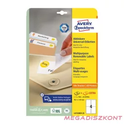   Etikett AVERY L4733REV-25 99,1x139 mm univerzális visszaszedhető 30 lapos