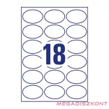 Etikett AVERY L5087  63,5x42,3 mm ovális visszaszedhető 10 lapos