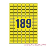 Etikett AVERY L6037-20 25,4x10 mm univerzális visszaszedhető sárga 20 íves