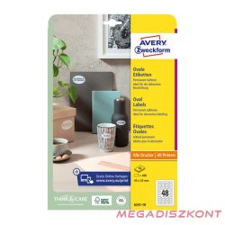   Etikett AVERY L6241-10  40x20 mm univerzális ovális 10 íves