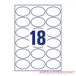 Etikett AVERY L6242-10  63,5x42,3 mm univerzális ovális 10 íves