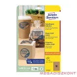 Etikett AVERY L7103-25 63,5x42,3 mm környezetbarát ovális barna kraft 25 íves