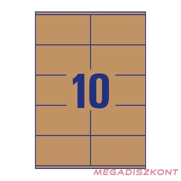 Etikett AVERY L7108-25 105x57 mm újrahasznosított barna kraft 25 íves