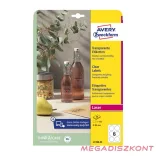 Etikett AVERY L7788-25 80 mm víztiszta átlátszó kör 25 íves