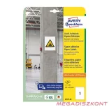 Etikett AVERY L7877-20 210x297 mm szuper öntapadó 20 íves