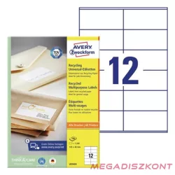   Etikett AVERY LR3424 105x48mm környezetbarát 1200 címke/doboz 100 ív/doboz