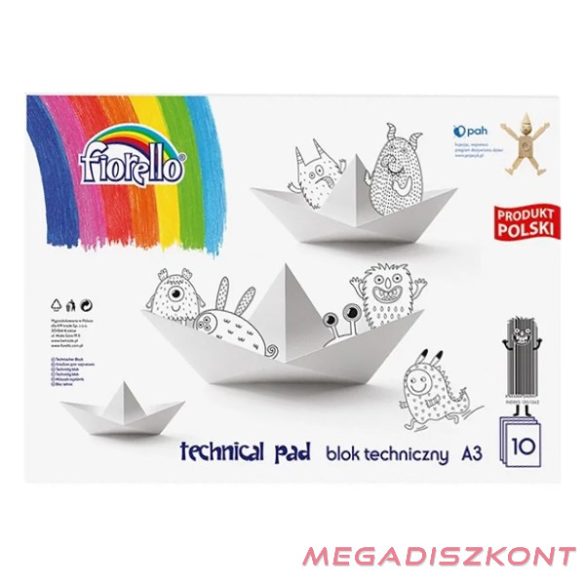 Rajztömb FIORELLO A/3 80 g 10 ív/tömb műszaki