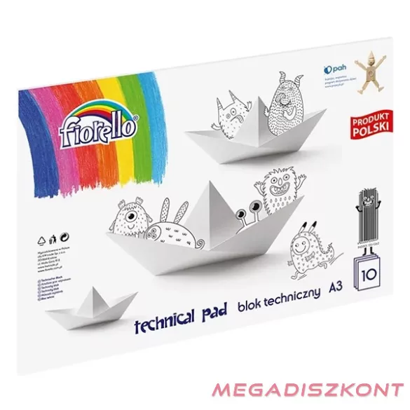 Rajztömb FIORELLO A/3 80 g 10 ív/tömb műszaki
