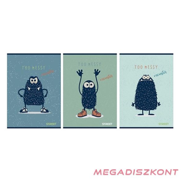 Füzet sima STREET A/5 54 lapos Monsters