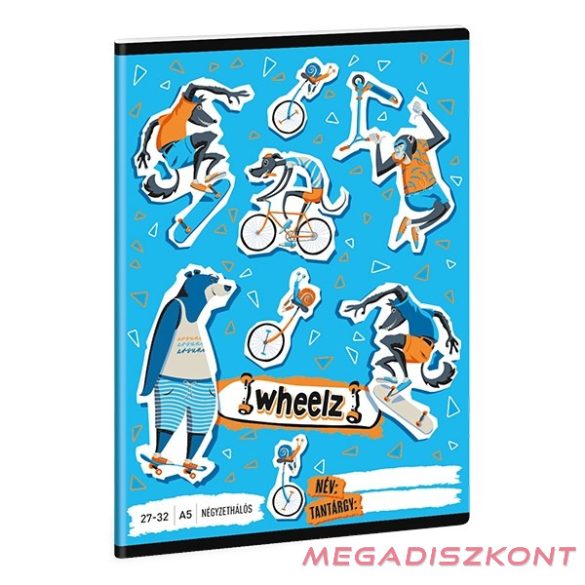 Füzet kockás ARS UNA A/5 32 lapos 27-32 Wheelz