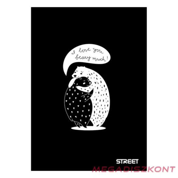 Füzet vonalas STREET A/5 54 lapos Black&white margóval