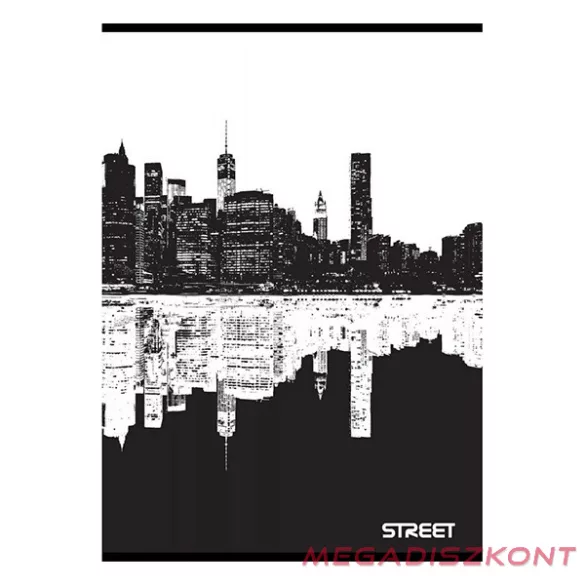 Füzet vonalas STREET A/5 54 lapos Black&white margóval