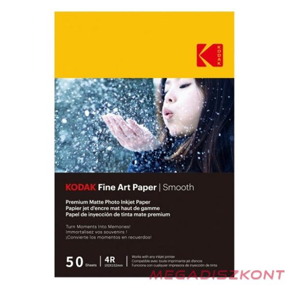 Fotópapír KODAK Fine Art Smooth 10x15 cm 230 g 50 íves