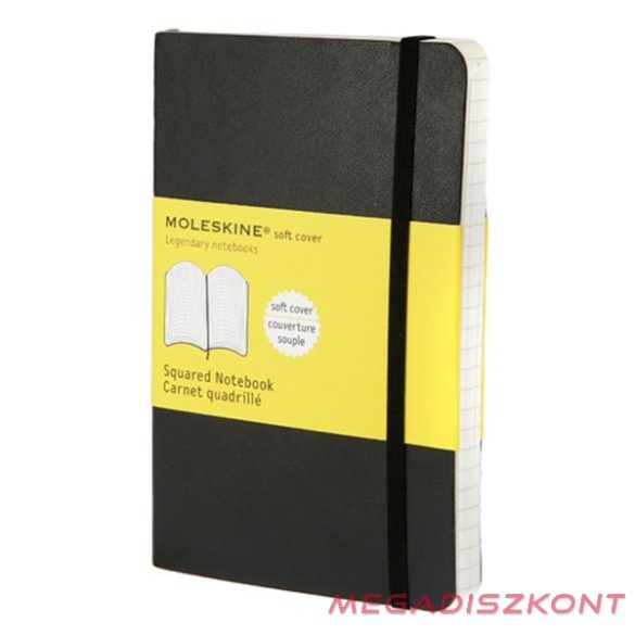 Notesz kockás MOLESKINE QP612 "P" puhafedeles fekete