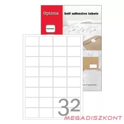   Etikett OPTIMA 32124 47,5x35mm 3200 címke/doboz 100 ív/doboz