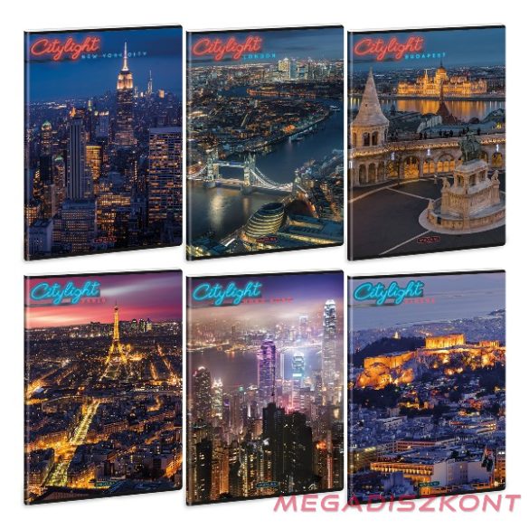 Füzet kockás ARS UNA A/4 40 lapos Extra kapcsos City Light