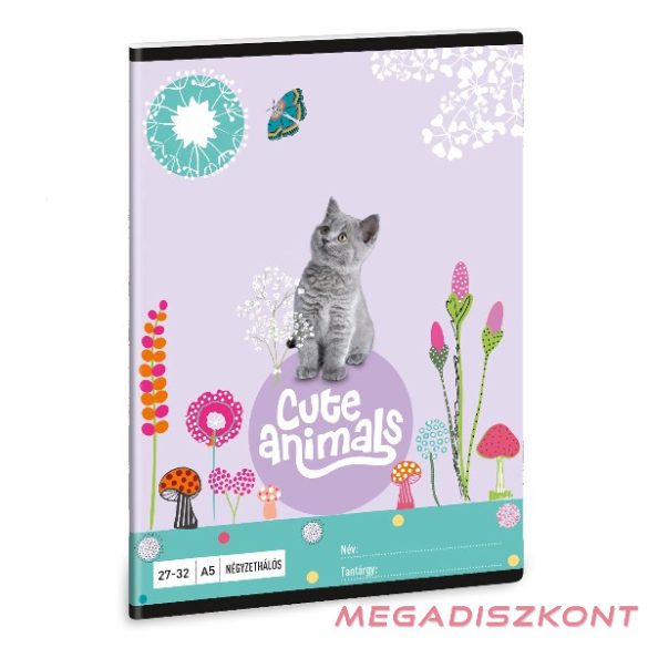 Füzet kockás ARS UNA A/5 32 lapos 27-32 Cute Animals-Kitten