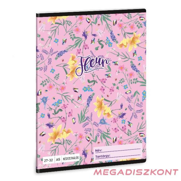 Füzet ARS UNA A/5 32 lapos kockás 27-32 Fleur