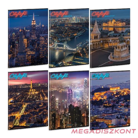 Füzet sima ARS UNA A/4 40 lapos Extra kapcsos City Light