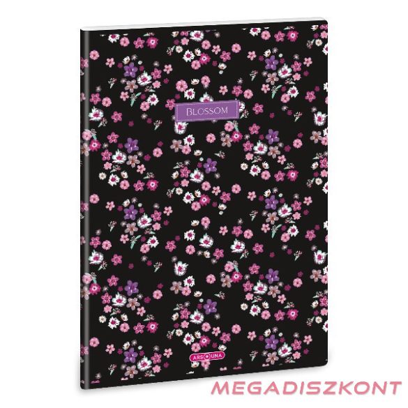 Füzet sima ARS UNA A/4 40 lapos Extra kapcsos Pearl Blossom Black