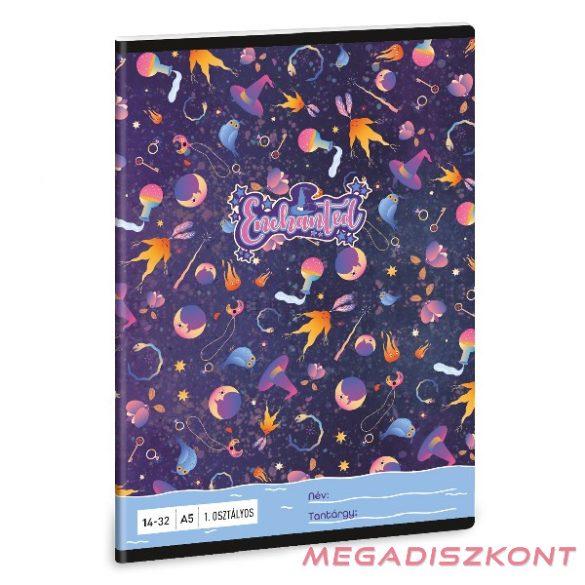 Füzet vonalas ARS UNA A/5 32 lapos 14-32 1.osztályos Enchanted