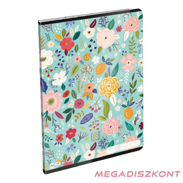 Füzet LIZZY CARD  A/4 40 lapos sima  Cornell Flower